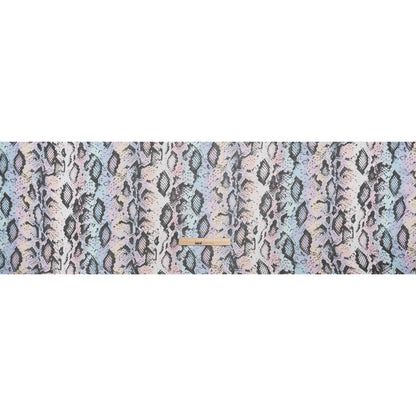 Silk Voile Print - Pastel Rainbow Diamonds and Black Snakeskin - Deadstock - Full
