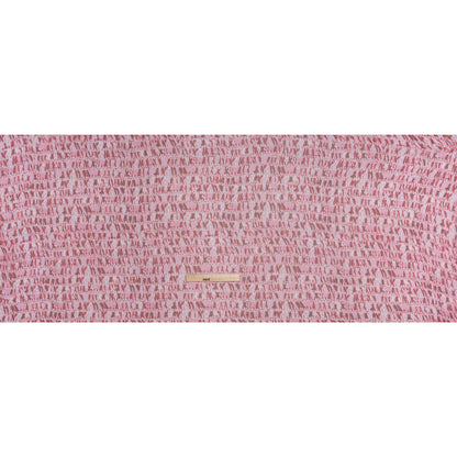 Crinkled Silk Chiffon Print - Red and Pink Tie Dye Stripes - Deadstock