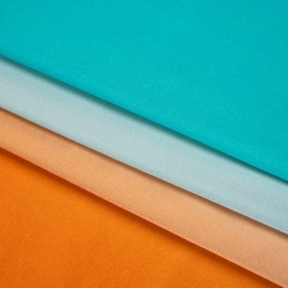 Stretch Silk Charmeuse Print - Turquoise to Orange Ombre - Deadstock