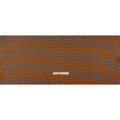 Stretch Silk Charmeuse Print - Steel, Black and Orange Geometric - Deadstock