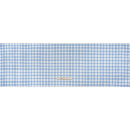 Silk and Cotton Voile - Light Blue and White Large Gingham - Deadstock