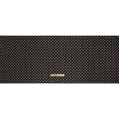 Silk and Cotton Voile - Dark Brown and Beige Polka Dots - Deadstock