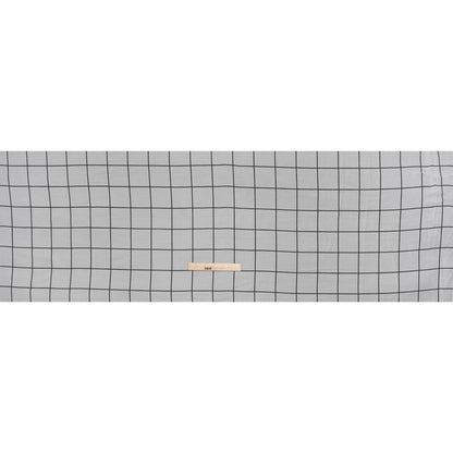 Silk and Cotton Voile Print - White and Black Windowpane Check - Deadstock