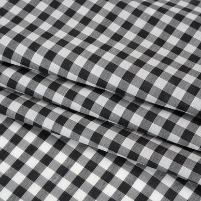 Silk and Cotton Voile - Black and White Gingham - Deadstock