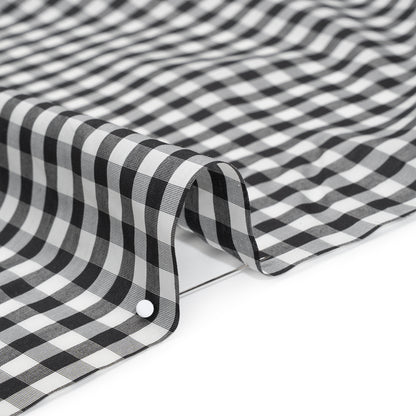 Silk and Cotton Voile - Black and White Gingham - Deadstock