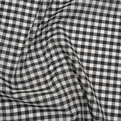 Silk and Cotton Voile - Black and White Gingham - Deadstock