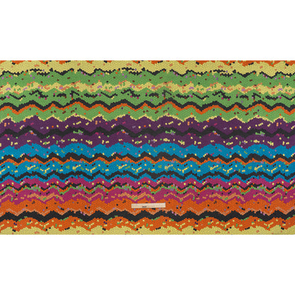 Silk and Cotton Voile Print - Rainbow Mosaic Stripes - Deadstock
