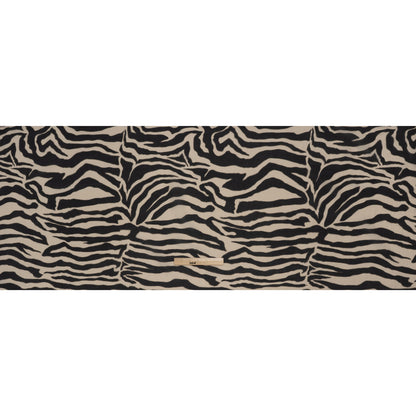 Silk and Cotton Voile - Beige, Dark Gray and Black Zebra Stripes - Deadstock