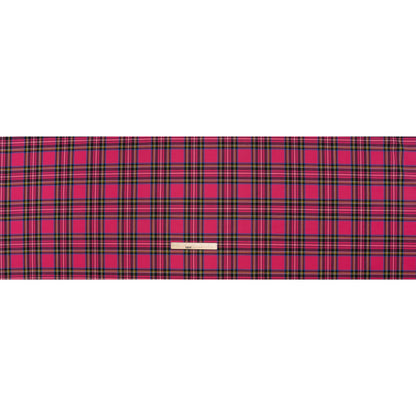 Virgin Wool Twill Made in Italy - Fuchsia Pink, Blue and Yellow Plaid
