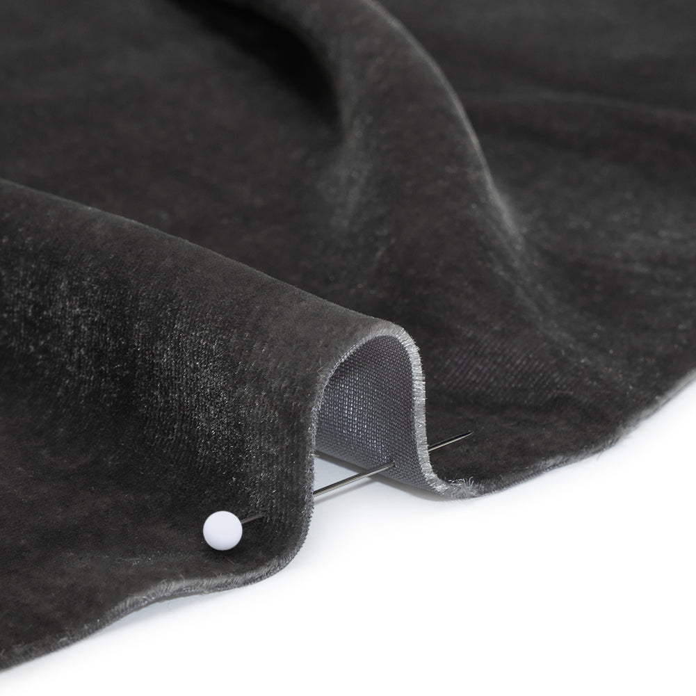 Rayon-Silk Velvet - Charcoal - Cicero Collection Detail