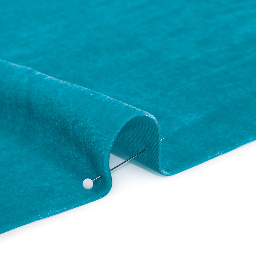 Rayon-Silk Velvet - Turquoise - Cicero Collection Detail