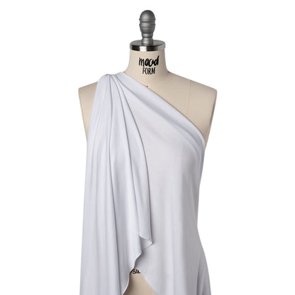 Stretch Modal 1x1 Rib Knit - White PFD - Designer Deadstock