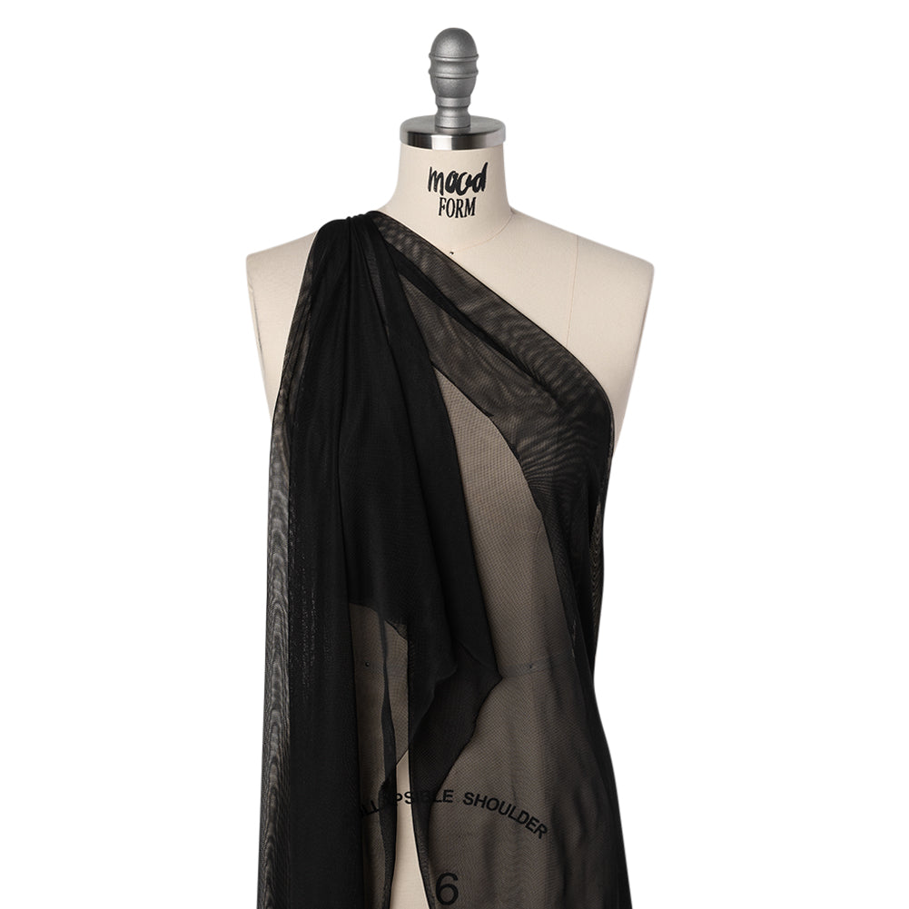 Polyester Stretch Mesh - Black - Designer Deadstock
