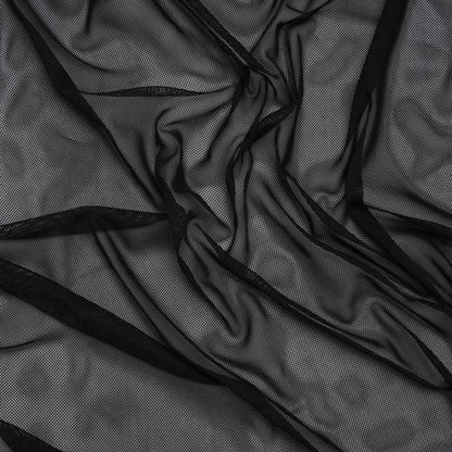 Polyester Stretch Mesh - Black - Designer Deadstock
