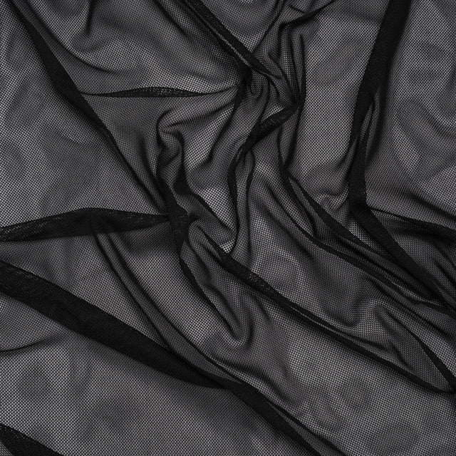 Polyester Stretch Mesh - Black - Designer Deadstock