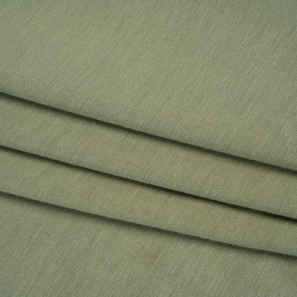 Stretch Rayon Jersey - Fern Green - Designer Deadstock
