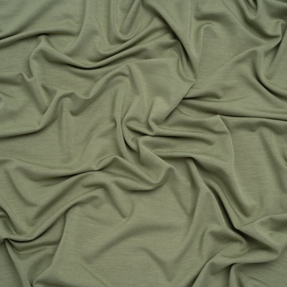 Stretch Rayon Jersey - Fern Green - Designer Deadstock