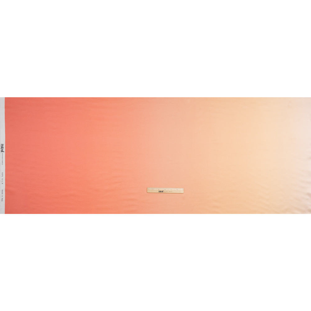 Silk Charmeuse Print 16MM, Made in Italy - Pale Peach to Blush Pink Ombre