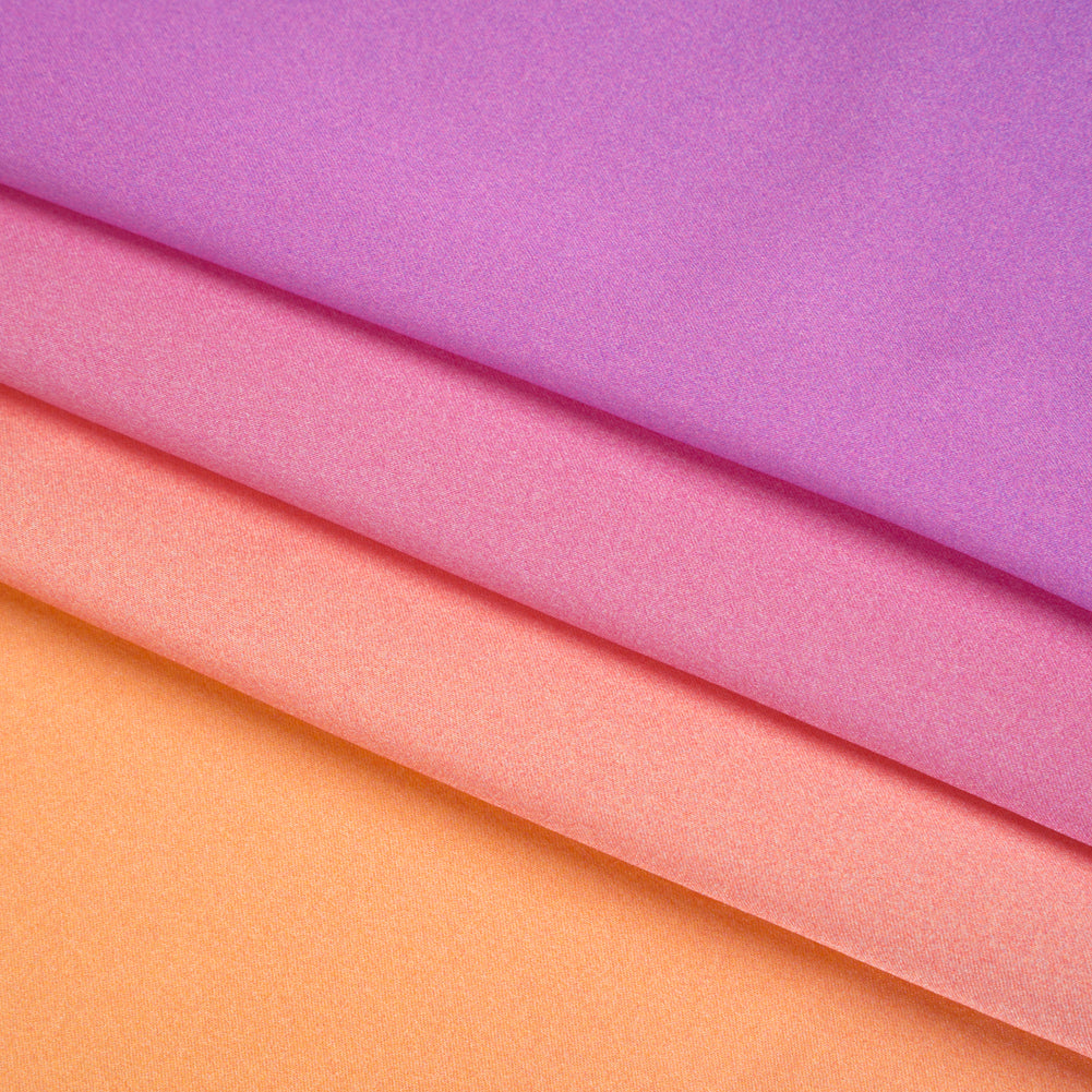 Silk Charmeuse Print 16MM, Made in Italy - Light Peach, Pink and Lavender Ombre