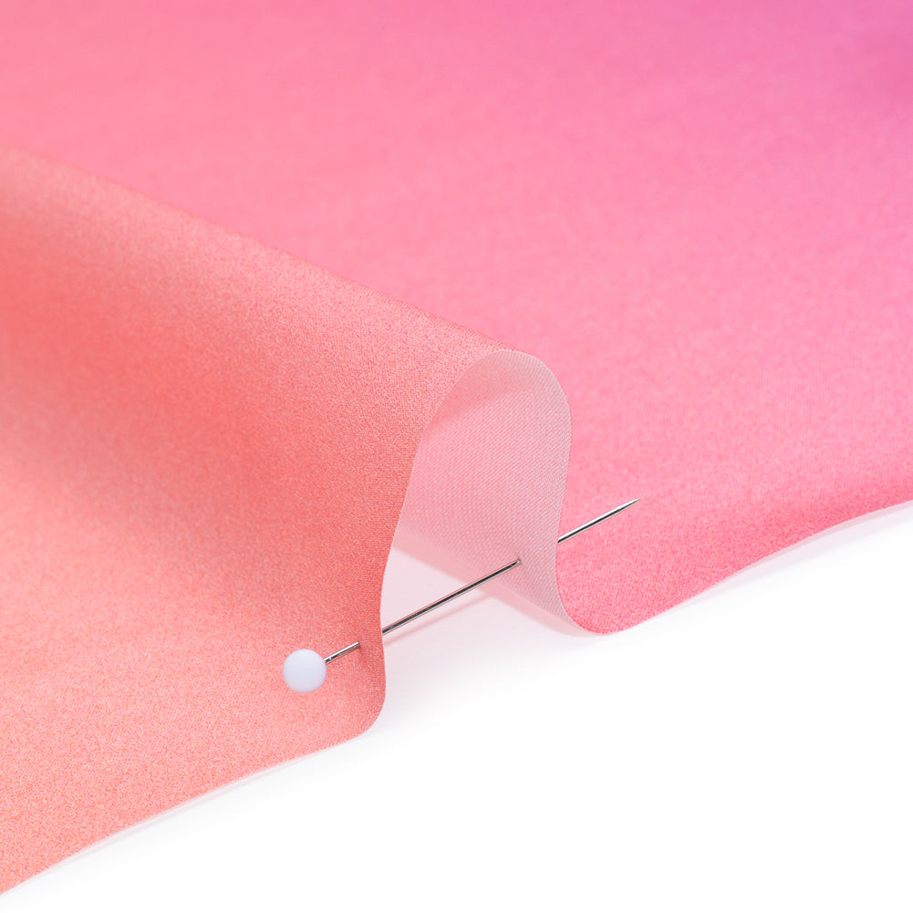 Silk Charmeuse Print 16MM, Made in Italy - Light Peach, Pink and Lavender Ombre