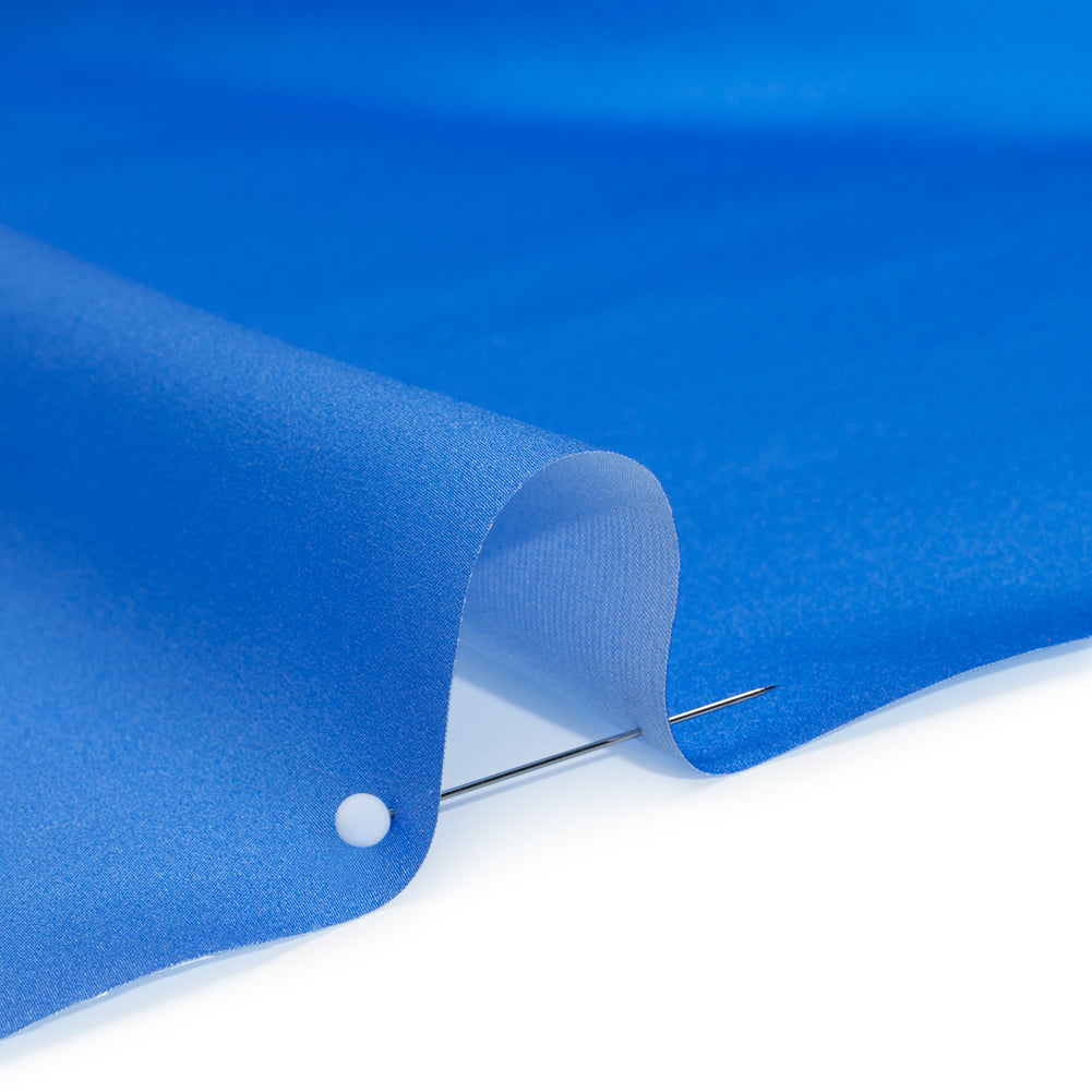 Silk Charmeuse Print 16MM, Made in Italy - White to Bright Blue Ombre
