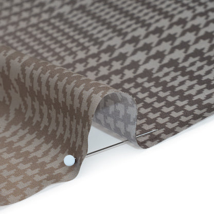 Silk Charmeuse Print 16MM, Made in Italy - Beige, Gray and Black Glen Check Ombre