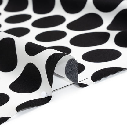 Silk Charmeuse Print 16MM, Made in Italy - Black and White Polka Dot Gradients