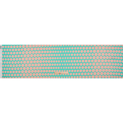 Silk Charmeuse Print 16MM, Made in Italy - Turquoise and Peach Polka Dot Gradients