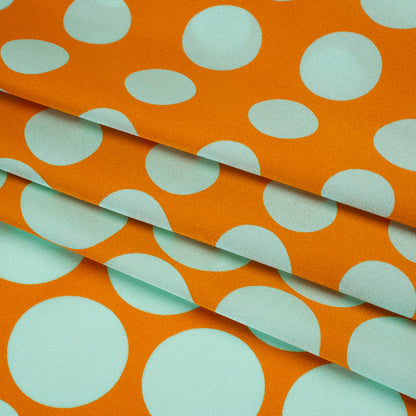 Silk Charmeuse Print 16MM, Made in Italy - Orange and Mint Polka Dot Gradients