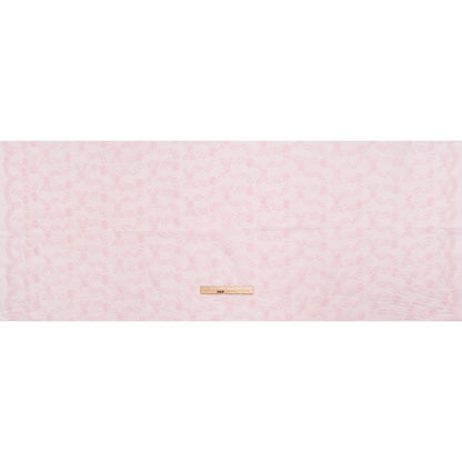 Embroidered Eyelet Cotton Voile - Baby Pink Flowers on Branches - Naomi Collection