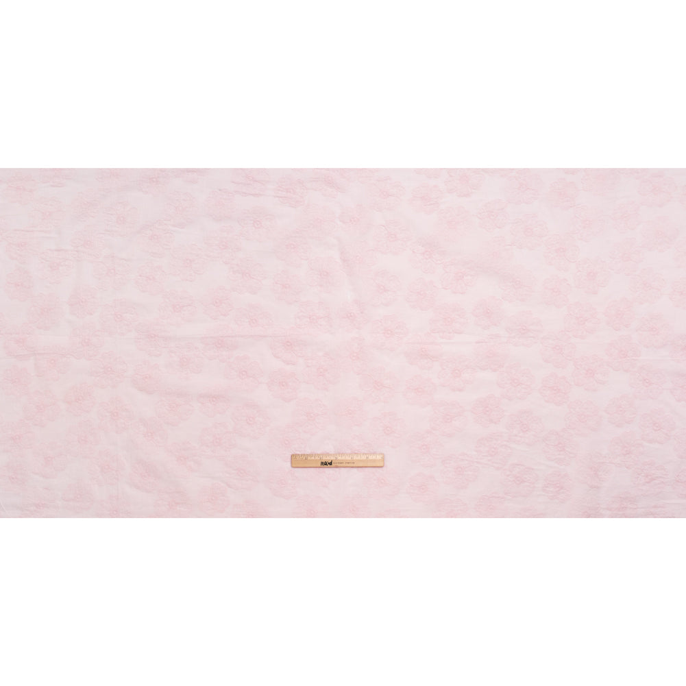 Embroidered Eyelet Cotton Voile - Baby Pink Big Tossed Flowers - Naomi Collection
