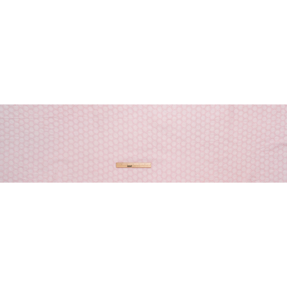 Embroidered Eyelet Cotton Voile - Baby Pink Circles of Circles - Naomi Collection