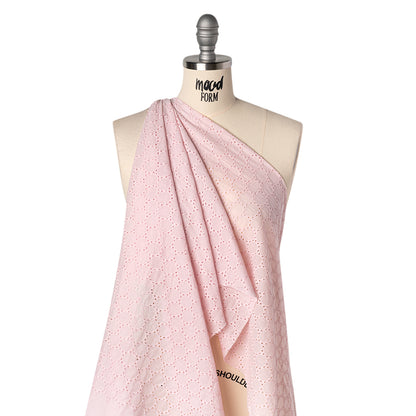 Embroidered Eyelet Cotton Voile - Baby Pink Circles of Circles - Naomi Collection