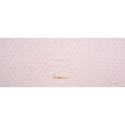 Embroidered Eyelet Cotton Voile - Baby Pink Floating Flowers - Naomi Collection