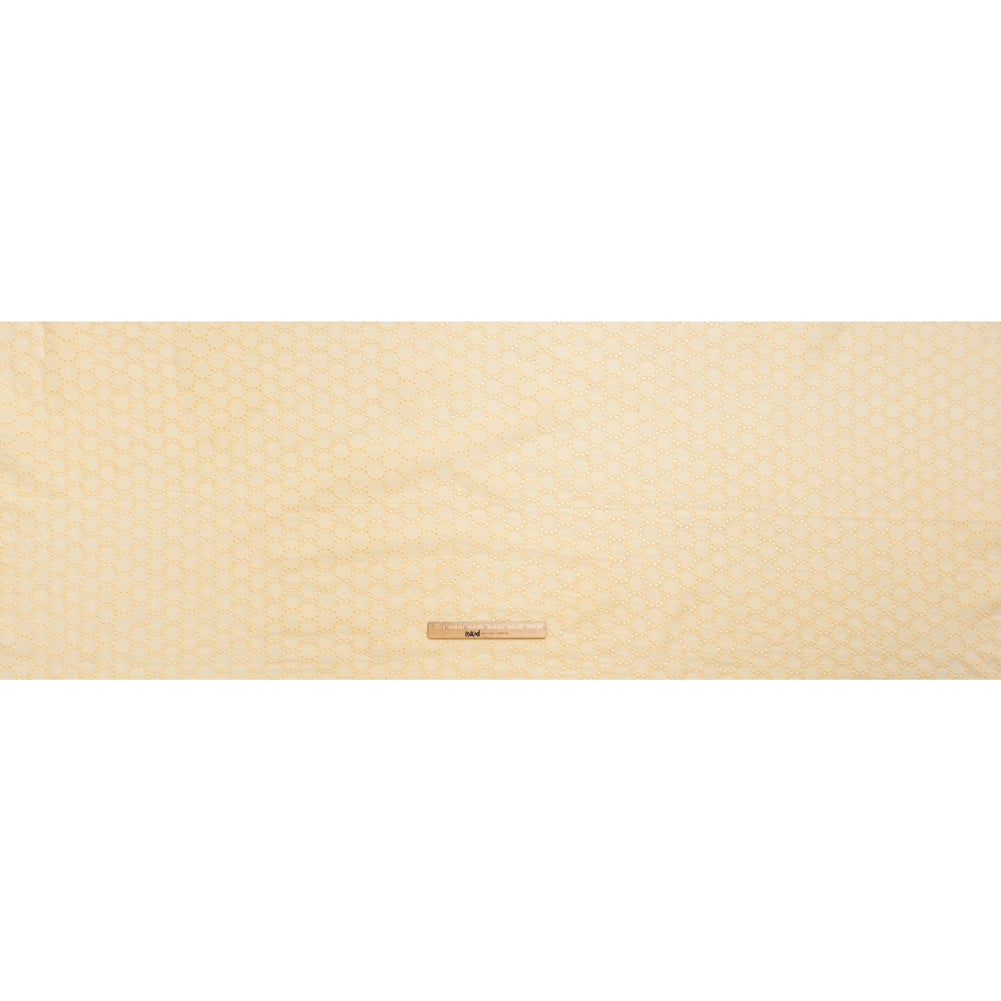 Embroidered Eyelet Cotton Voile - Vanilla Circles of Circles - Naomi Collection