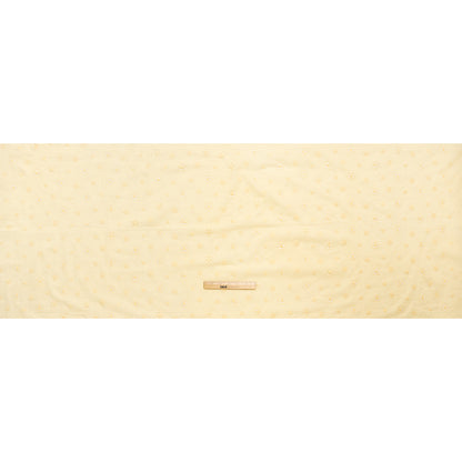 Embroidered Eyelet Cotton Voile - Vanilla Floating Flowers - Naomi Collection