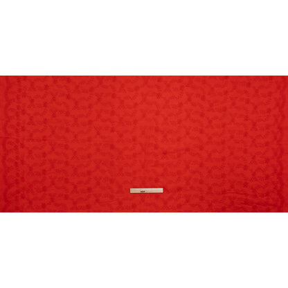 Embroidered Eyelet Cotton Voile - Red Flowers on Branches - Naomi Collection
