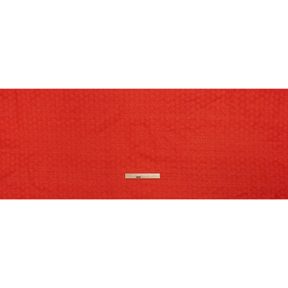 Embroidered Eyelet Cotton Voile - Red Circles of Circles - Naomi Collection