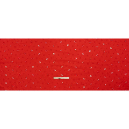 Embroidered Eyelet Cotton Voile - Red Floating Flowers - Naomi Collection
