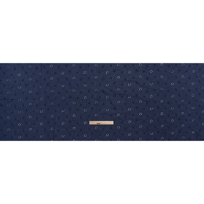 Embroidered Eyelet Cotton Voile - Medieval Blue Floating Flowers - Naomi Collection