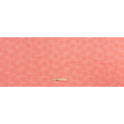 Embroidered Eyelet Cotton Voile - Warm Coral Big Tossed Flowers - Naomi Collection
