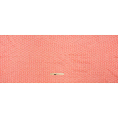 Embroidered Eyelet Cotton Voile - Warm Coral Circles of Circles - Naomi Collection