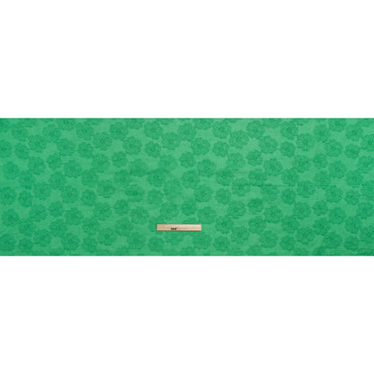 Embroidered Eyelet Cotton Voile - Ming Green Big Tossed Flowers - Naomi Collection