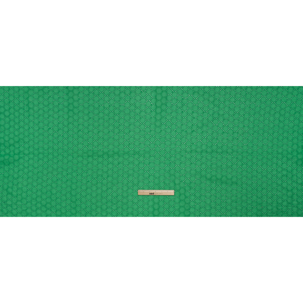 Embroidered Eyelet Cotton Voile - Ming Green Circles of Circles - Naomi Collection