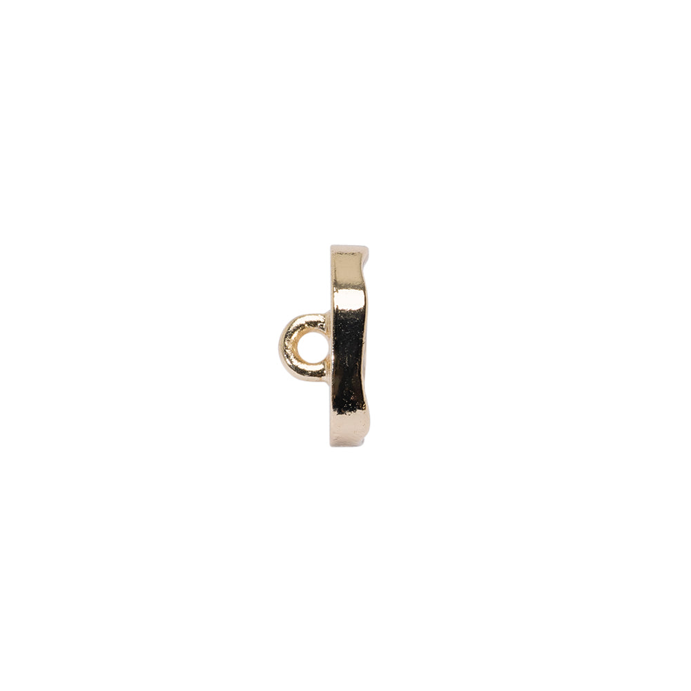 Organic Edge Enameled Shank Back Button - 18L/11.5mm - Gold and Black