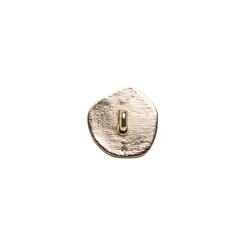 Organic Edge Enameled Shank Back Button - 18L/11.5mm - Gold and Black