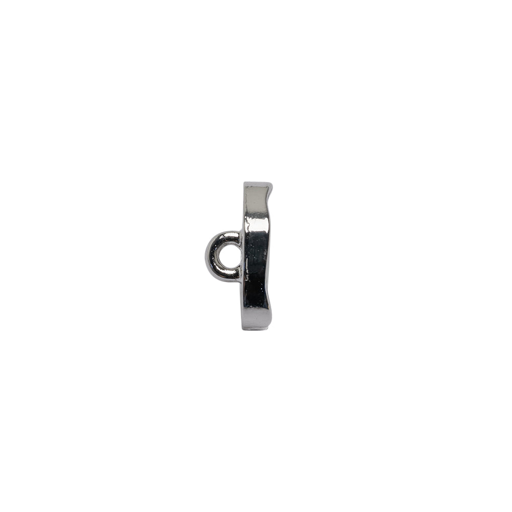Organic Edge Enameled Shank Back Button - 18L/11.5mm - Nickel and White