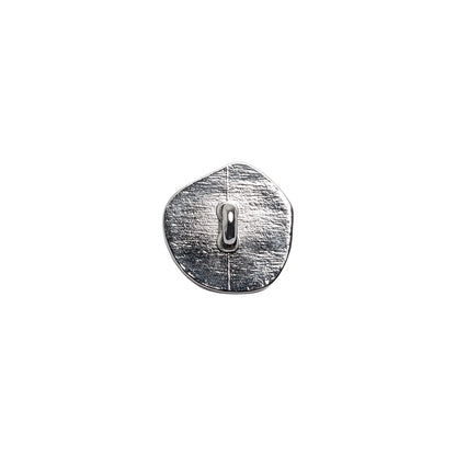 Organic Edge Enameled Shank Back Button - 18L/11.5mm - Nickel and White