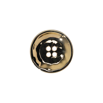 Organic Textured Metal Four-Hole Button - 27L/17mm - Gold