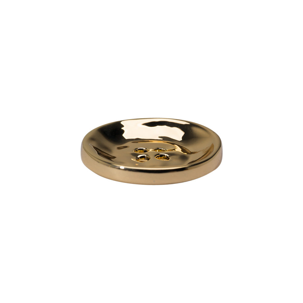 Organic Textured Metal Four-Hole Button - 32L/20mm - Gold